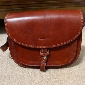 Gianni Conti Tan Leather Crossbody Bag